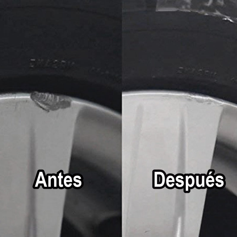 Kit de reparacion de ruedas. Repara permanentemente daños ocacionados con la acera, tales como rasg
