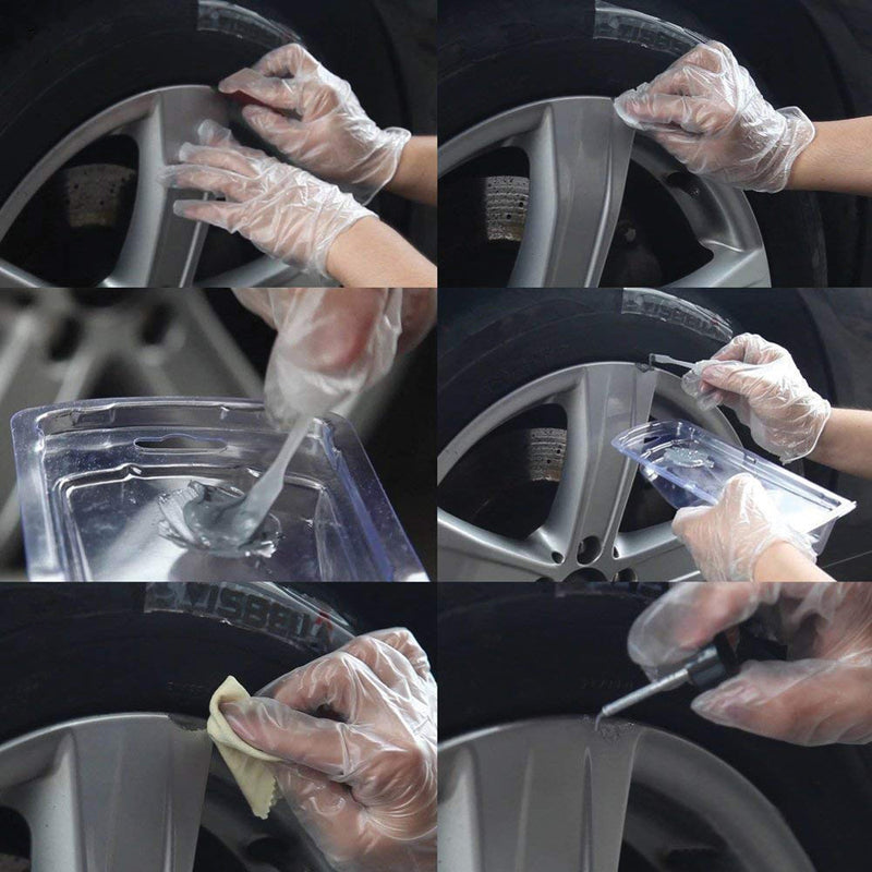 Kit de reparacion de ruedas. Repara permanentemente daños ocacionados con la acera, tales como rasg