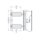 Anclaje De Plato Lateral, Acero Inoxidable 304, Satinado, Para Tubo: Ø 42,4 Mm - 1 1/2”, 2”.