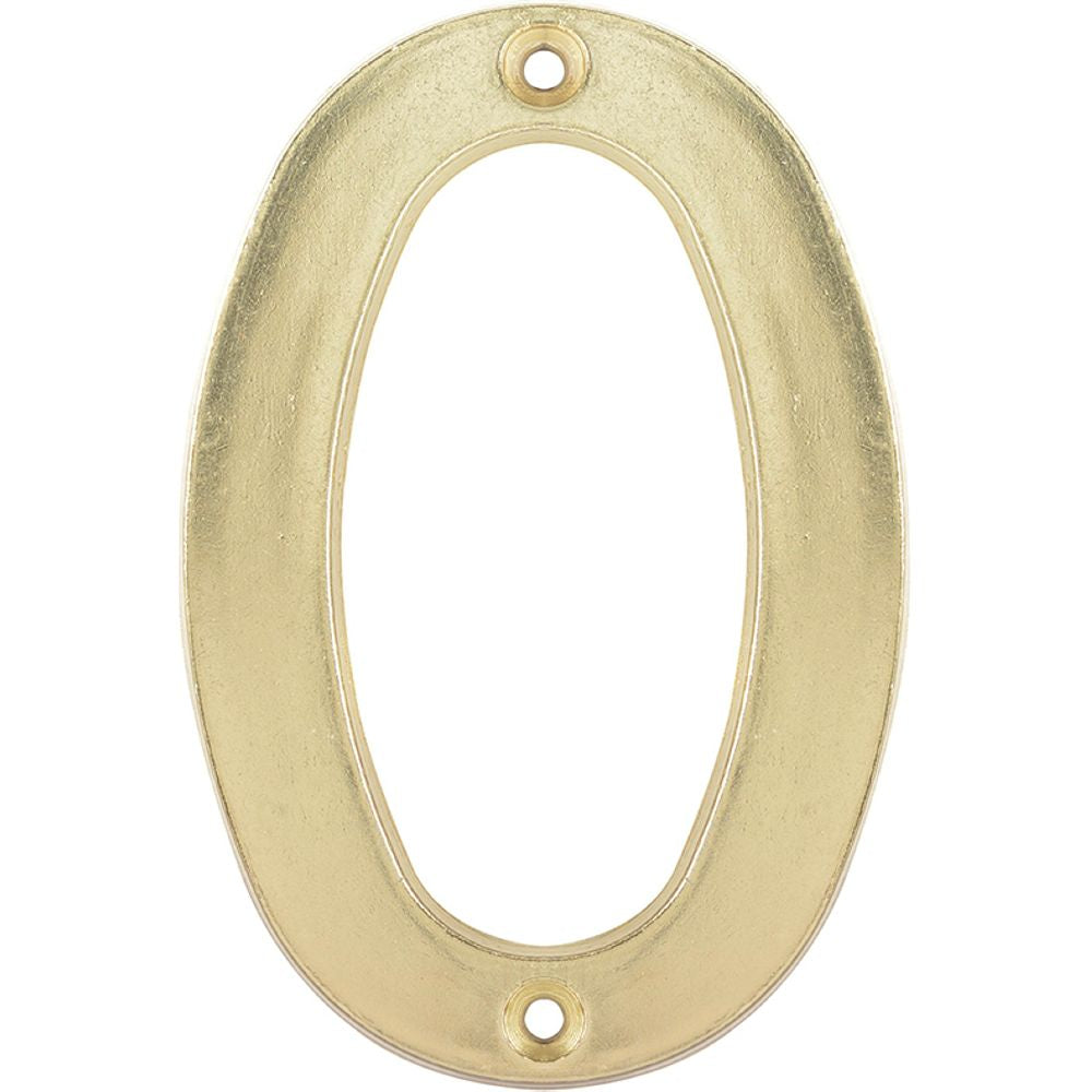 Numero 0 slim 4" latón brillante Lock