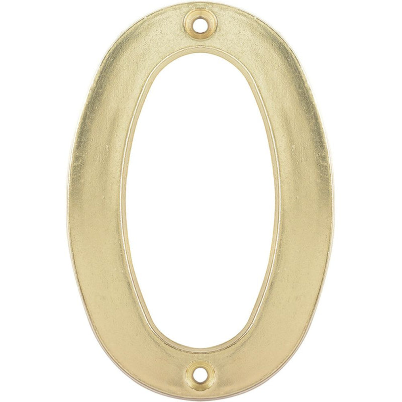 Numero 0 slim 4" latón brillante Lock