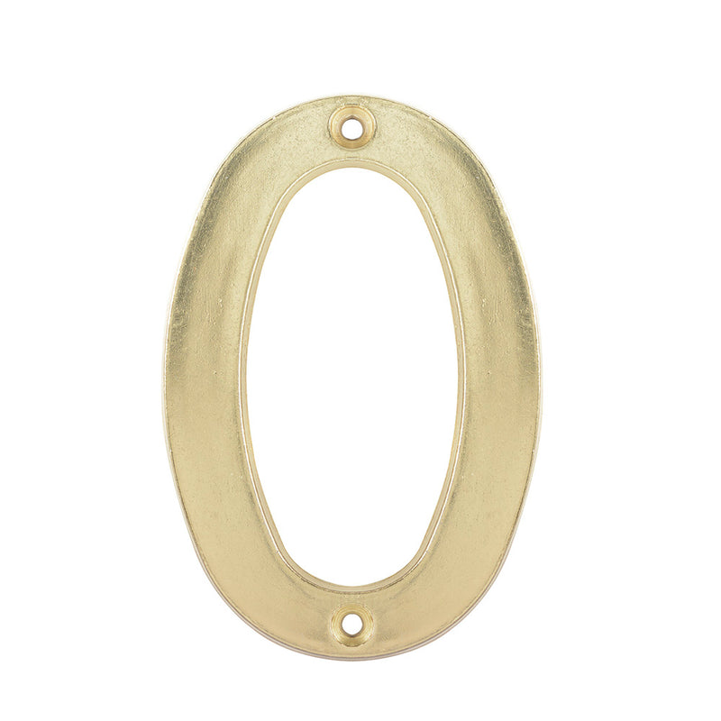 Numero 0 slim 4" latón brillante Lock