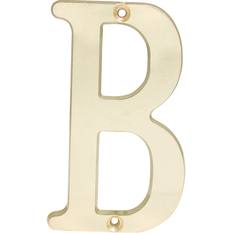 Letra B slim 4" latón brillante Lock