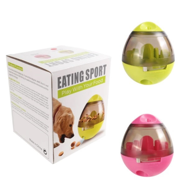 Bola Interactiva de Plastico ABS dispensador de comida para Mascotas. Tamaño 3.9x4.6" Color Verde