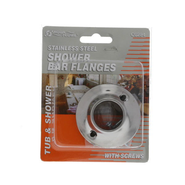 Brida de acero inoxidable para barra de ducha. Incluye tornillos