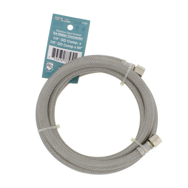 Manguera de acero inoxidable de 60" para máquina de hielo 1/4"