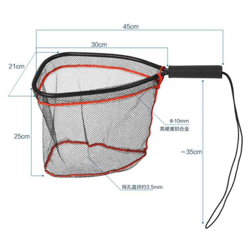 Red de mano para pesca, mango de goma