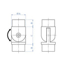 Codo Regulable Para Tubo De 1". 304 Satin