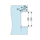 Recibidor puerta doble p/Cerradura cuadrada de alta calidad. Inox 304. Brillante.Vidrio 10-12 mm
