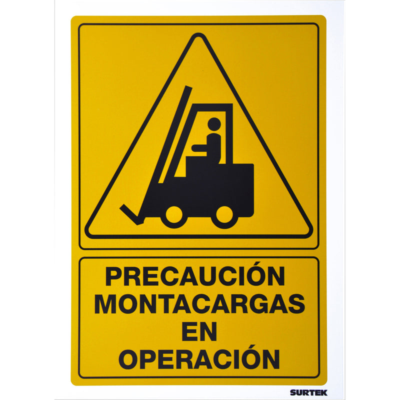 Letrero "Montacargas servicio" Surtek