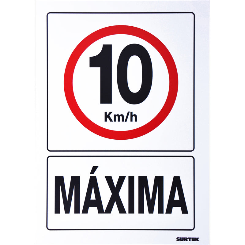 Letrero "10 km/h máxima"  Surtek