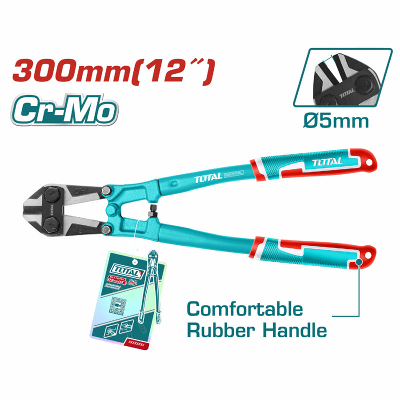 Cizalla Manual 12" Para cortar alambre y malla. Cr-Mo Mango cómodo. Rango corte: 5mm. Cortador de Pernos.