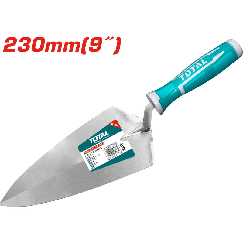 Palustre de albañil 9" / 230mm. Mango confortable de Plastico TOTAL. Punta triangular.