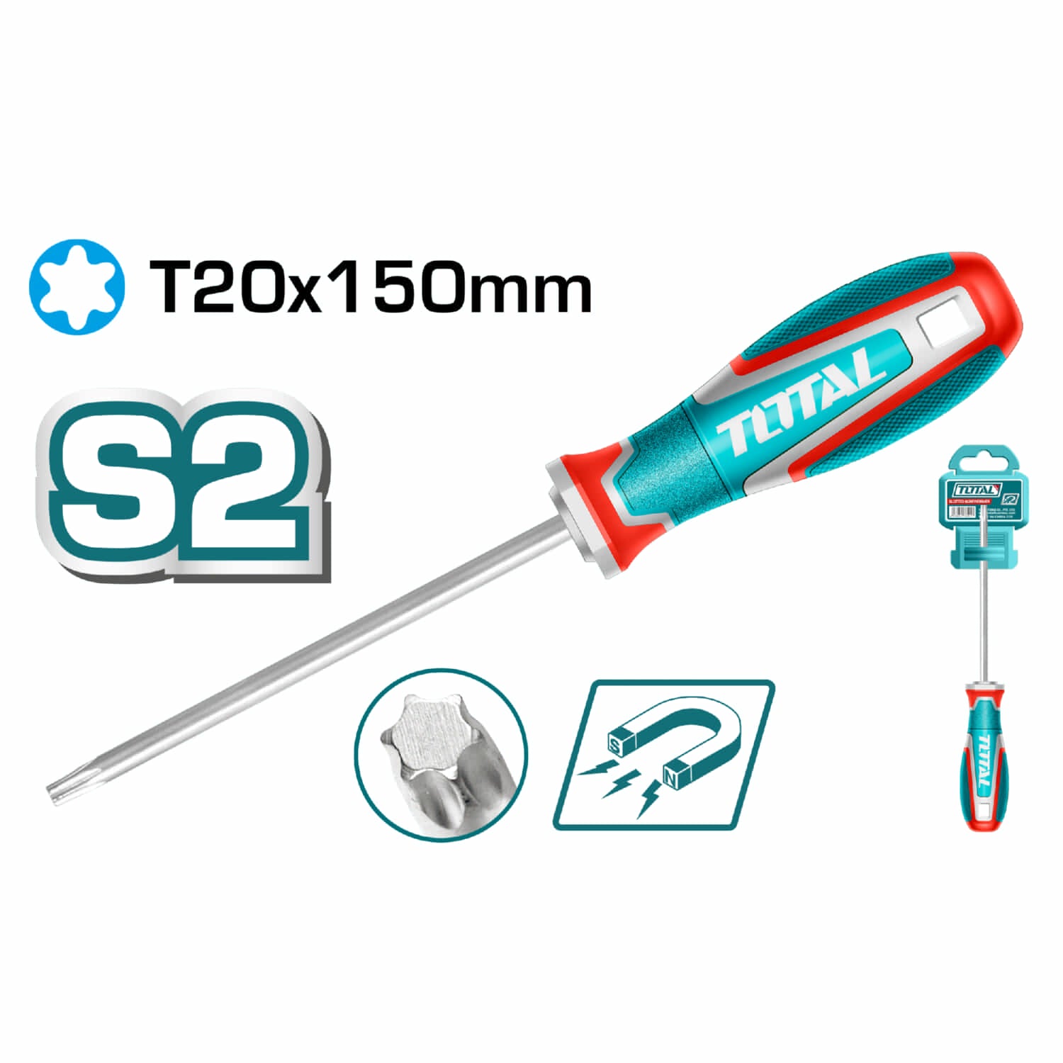 Destornillador Torx 20x150mm Material de la hoja: S2 Tipo de punta: Torx T20 Magnético