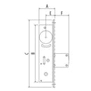 cerradura de paleta de 1-1/8" para puertas de aluminio. sin cilindro y placa se vende aparte.