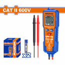 Multímetro Digital 2000 dígitos. CAT II 600V. Función inteligente. Rango automático. Apagado automático. Resistencia: 20MΩ