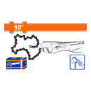 Alicate de presión con cadena 10" Acero al carbono. Tamaño de la cadena: 18.5" Niquelado. Pinza