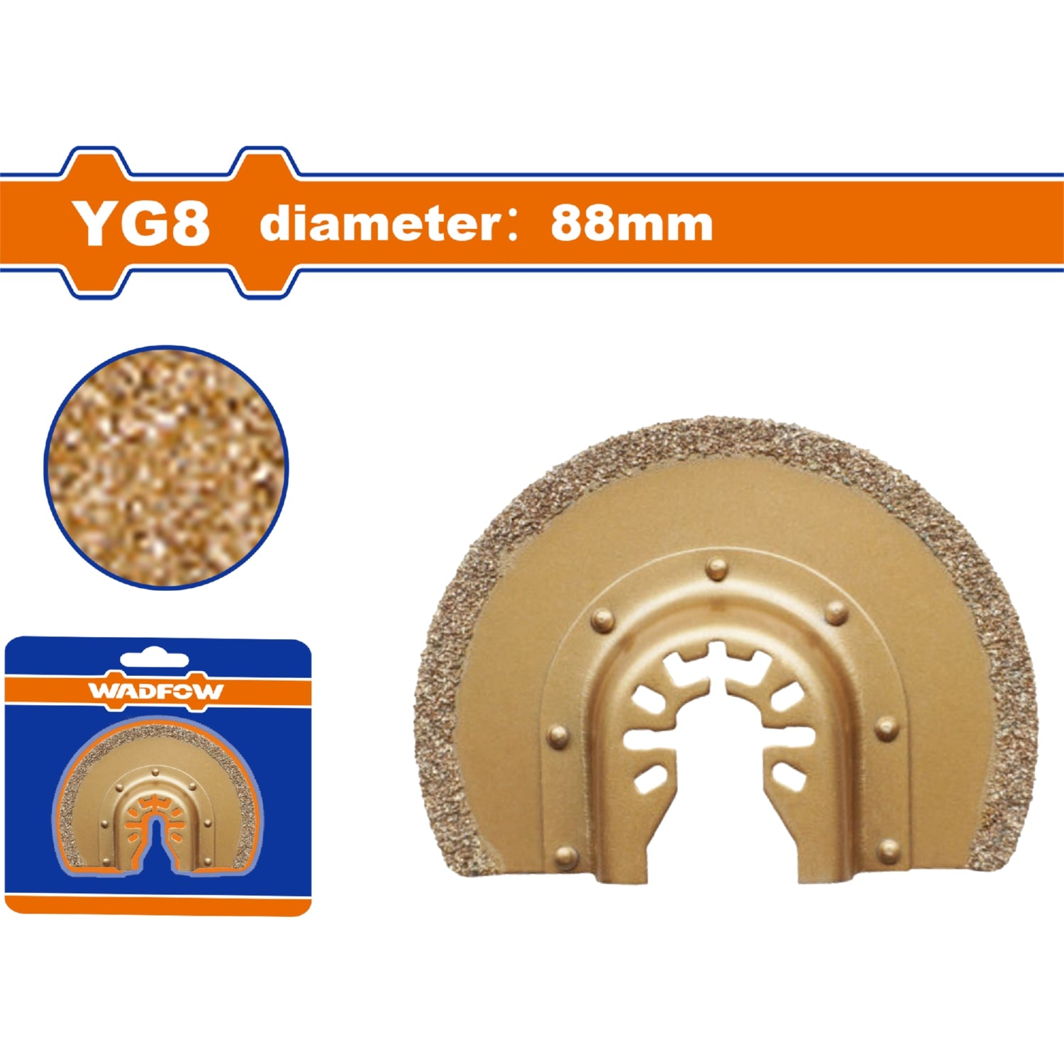 Cuchilla para Sierra Oscilante de Carburo cementado. Diámetro:88mm. Diseño Semi-circulo. Sierra oscilatoria