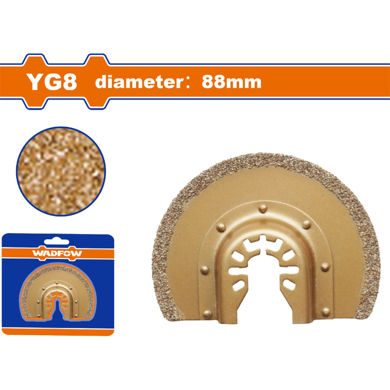 Cuchilla para Sierra Oscilante de Carburo cementado. Diámetro:88mm. Diseño Semi-circulo. Sierra oscilatoria