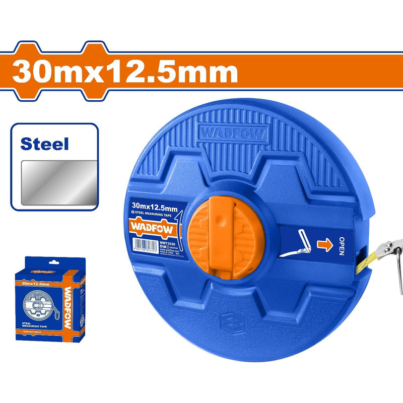 Cinta métrica de Acero (Métrico/Pulgada). 30mx12.5mm. Engranaje retráctil.