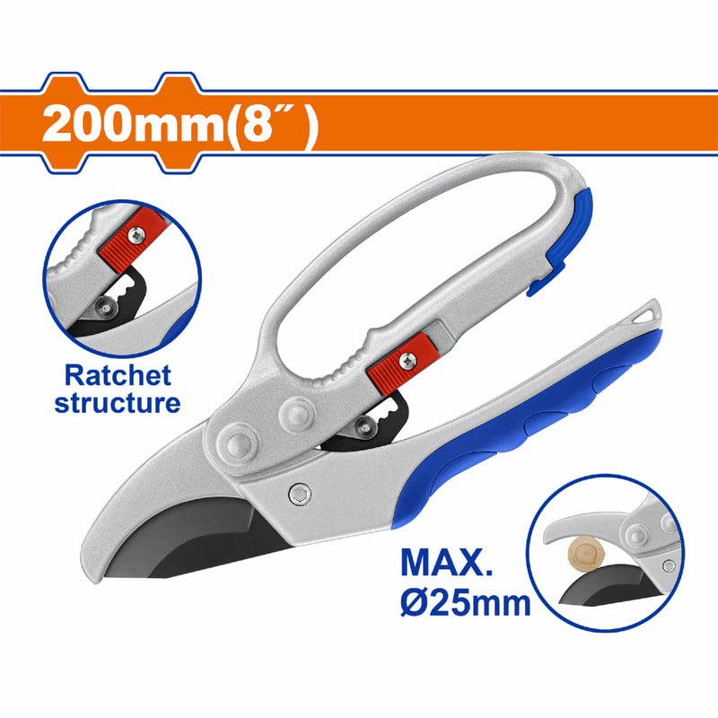 Tijera para podar 8" corte 16mm Jardinería. Corta rama.