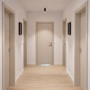 Puerta WPC 45mm madera interior Beige Crema 70x215cm incluye marco completo y herrajes silver. Altisima calidad y resistencia