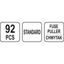 Fusibles normales de carro surtidos 92pzas