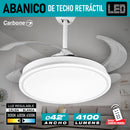 Abanico De Techo Con Lámpara. 3 tonos de luz. 42" Ventilador a control remoto. Fan 110v Color blanco