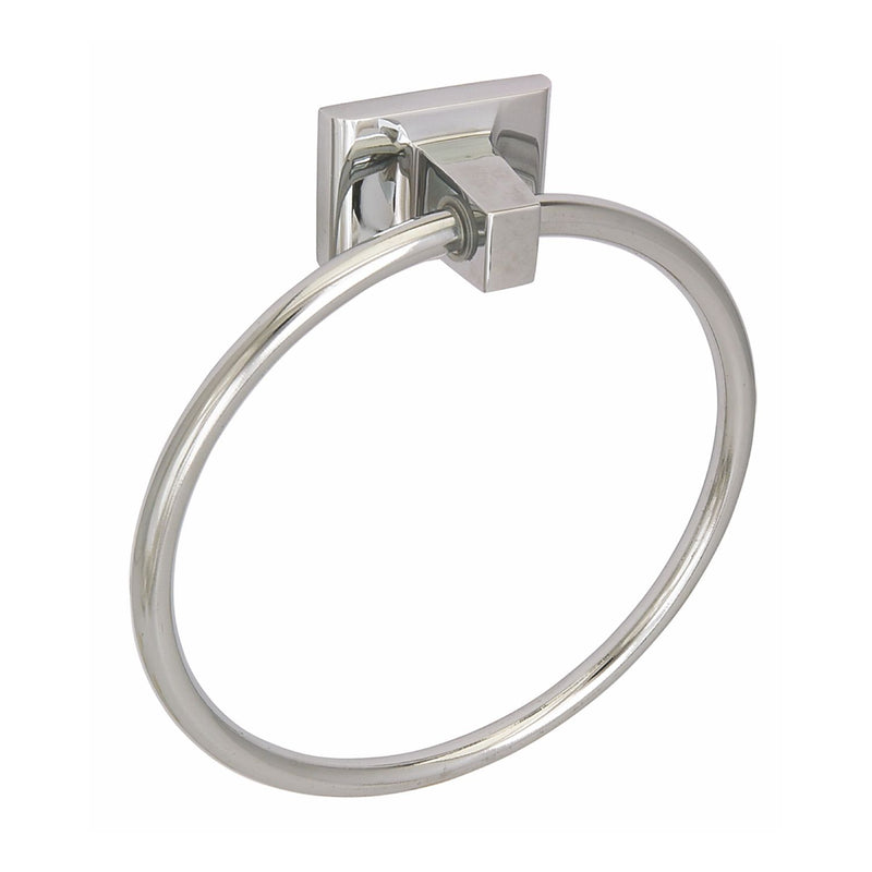 Toallero de argolla. Cuerpo acero inoxidable. Acabado cromo