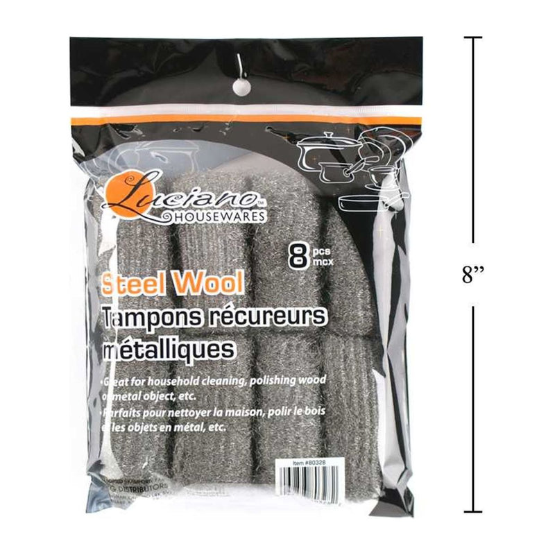 Luciano 8 piezas Lana de acero, bolso estampado