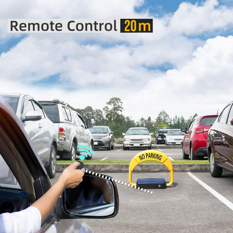 Bloqueador automático de estacionamiento con control remoto barrera para parking impermeable con sistema de alarma. No incluye batería