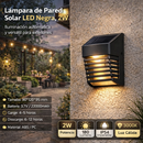 Lámpara de Pared Solar LED para Jardín 2W 3000K 180lm, para Exteriores. Luces para Terraza.