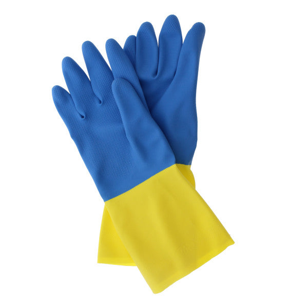 (Par) Guantes de látex reforzado con revestimiento de neopreno. Talla M