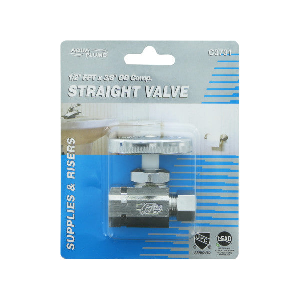 Llave recta de 1/2" x 3/8" Compress