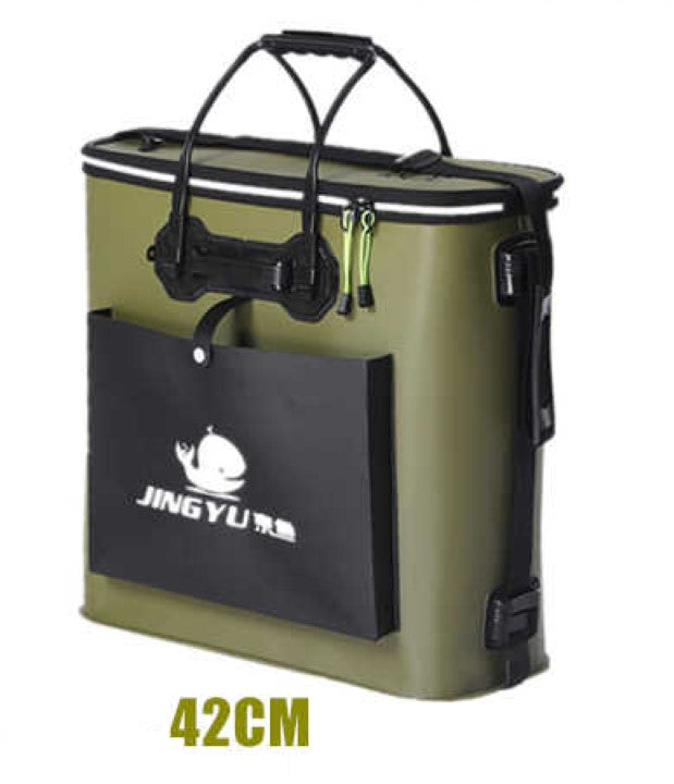 Cubeta plegable verde multiusos pesca