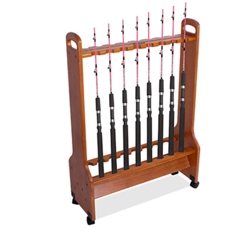 Rack madera de piso para cañas de pescar