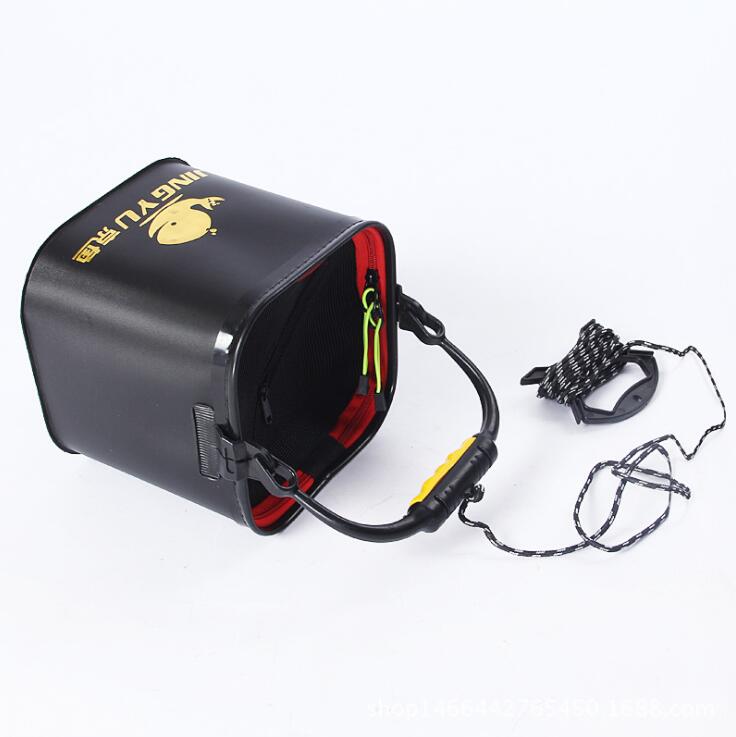 Balde plegable multifuncional para pesca