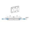 Bisagra De Ducha 180 Grados Aleacion ZAMAC. Economica Acabado Satinado. Vida Util 2-3 Años