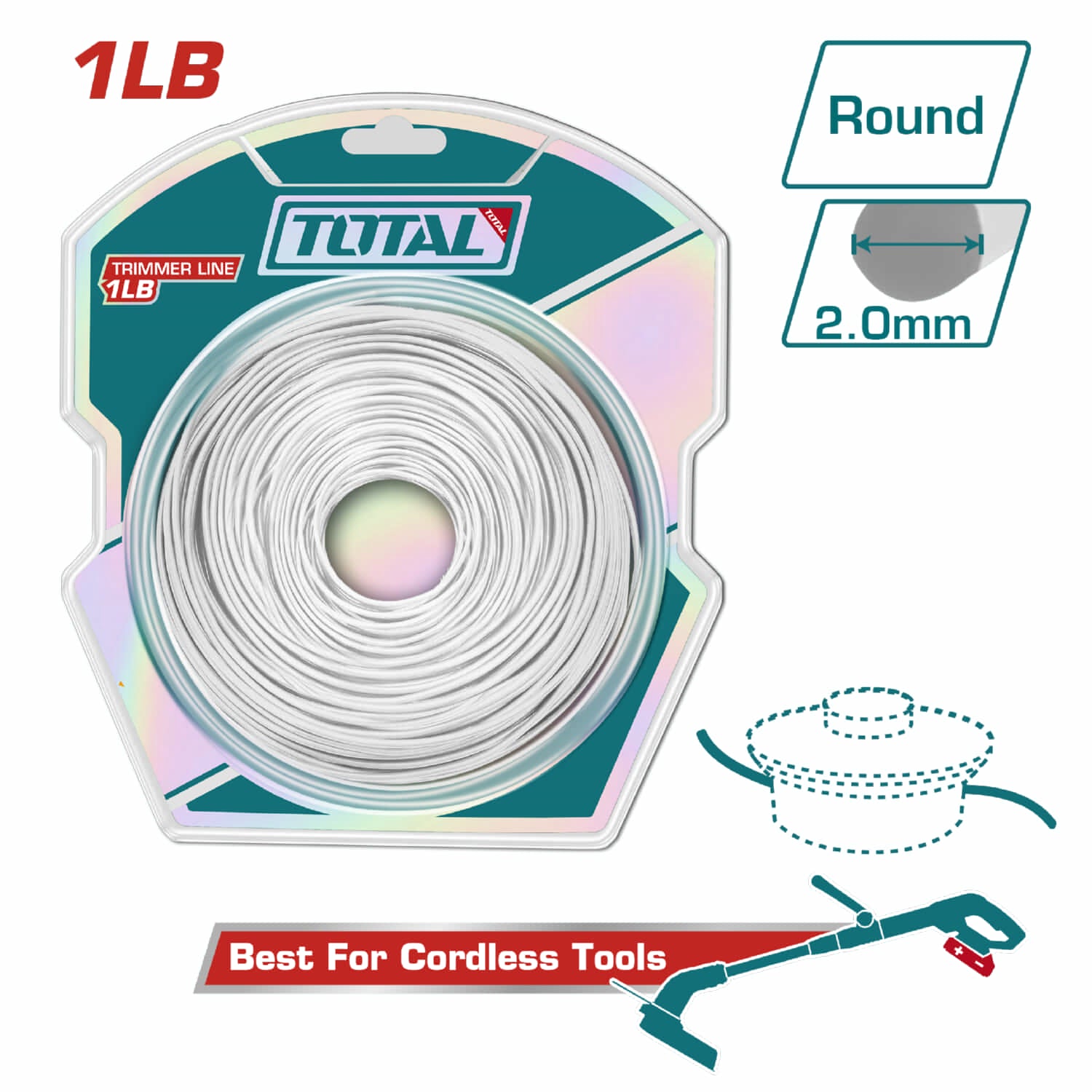 Nylon circular para desmalezadora (Guira) 2mm 1lb. Apto para TSTLI20018 TSTLI202521 UTSTLI202521