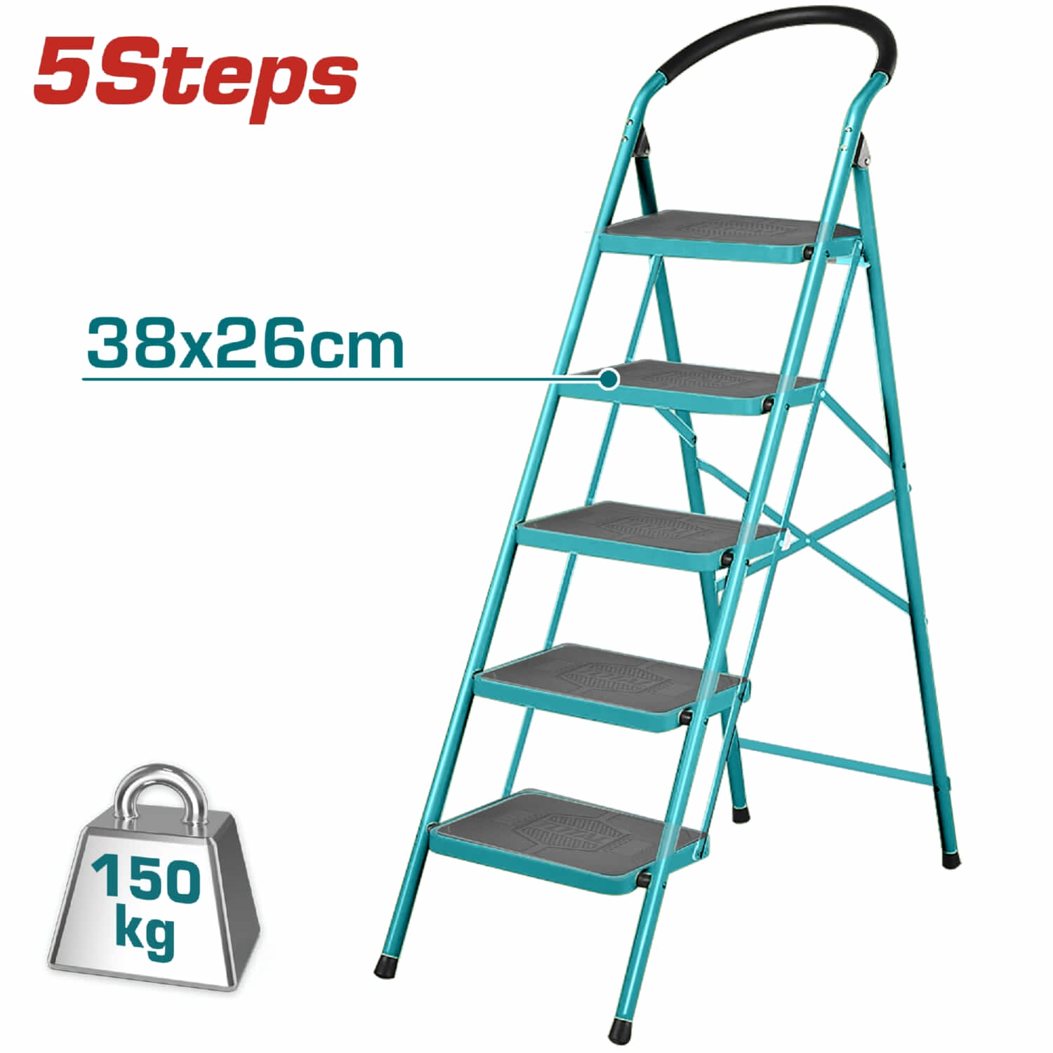 Escalera de 5 peldaños metálica  TOTAL TOOLS