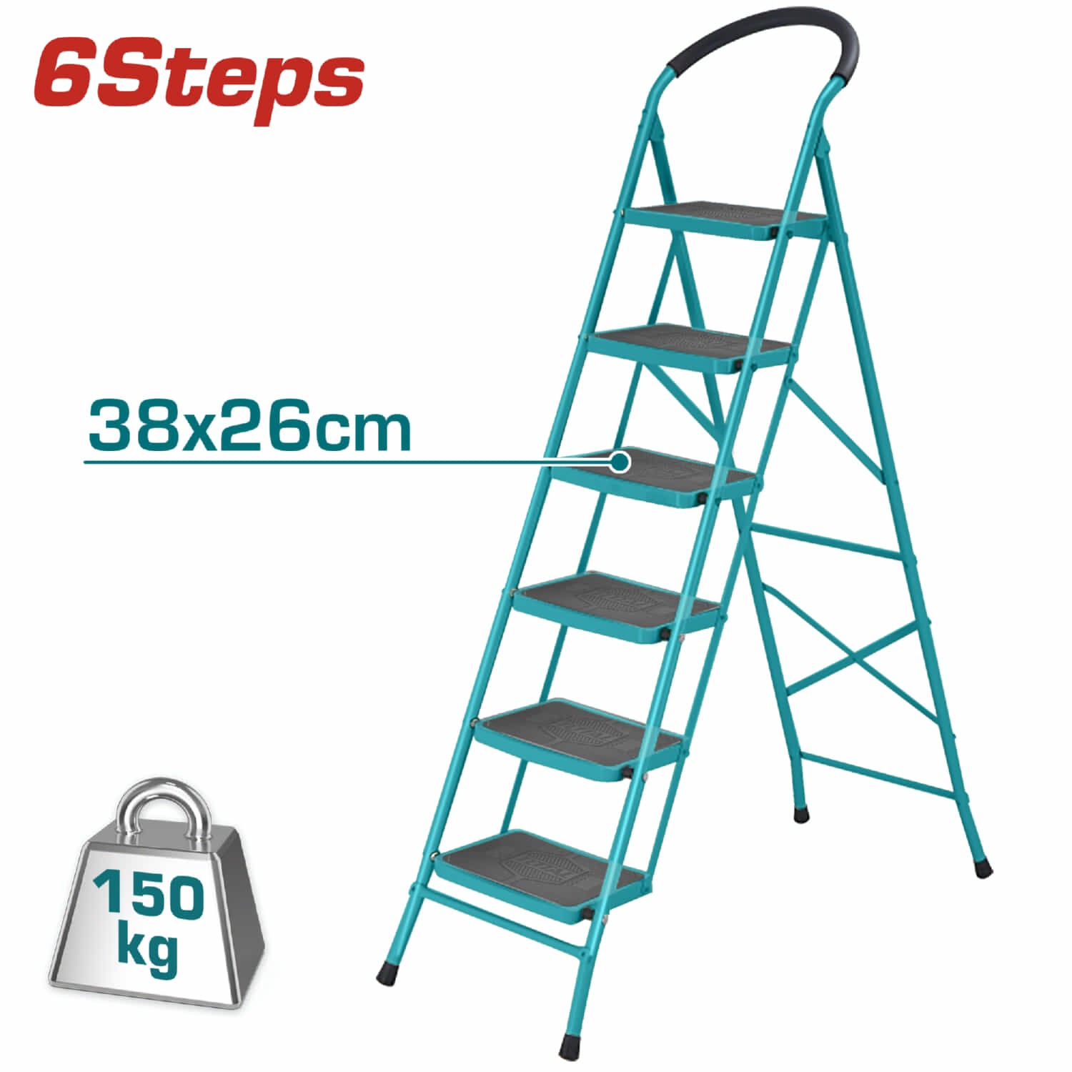 Escalera de 6 peldaños metálica  TOTAL TOOLS