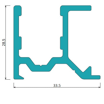 Riel Inferior de sobre poner. Sistema Plegable Europa. Color Madera