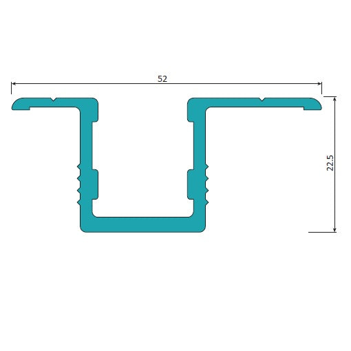 Riel Inferior de Empotrar. Sistema Plegable Europa. Color Bronce