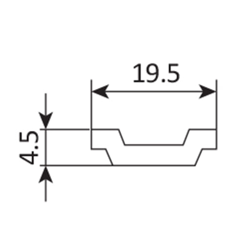 Barra de transmision de sistema SECUREASY PLUS. Canal de 19.5 mm. Largo de 1800 mm. Incluye 2 puntos