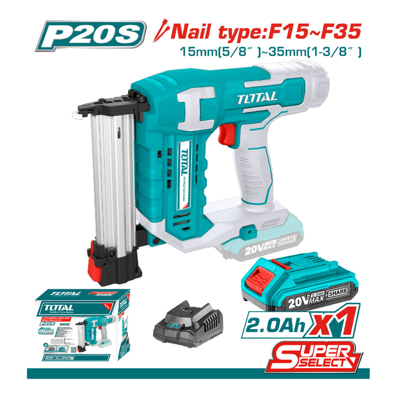 Clavadora madera inalámbrica 20V de iones de litio. Clavos tipo F15~F35 capacidad clavos:105pzs.