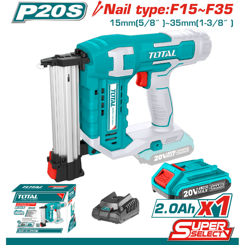 Clavadora madera inalámbrica 20V de iones de litio. Clavos tipo F15~F35 capacidad clavos:105pzs.