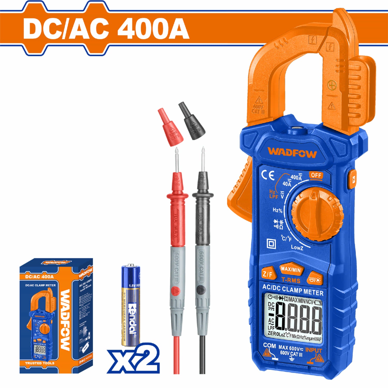 Amperímetro pinza amperimétrica 4000 Counts Data Hold DC/AC medidor