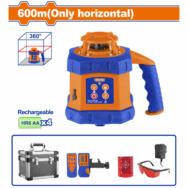 Nivel Laser de línea autonivelante rotativo Aplicación: Solo horizontal Rango de trabajo: 600m Precisión ±1 mm @ 10 m