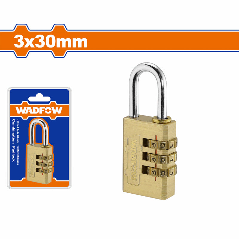 Candado combinado de latón de 3 dígitos. 3x30mm. Combinación de contraseñas personalizado.