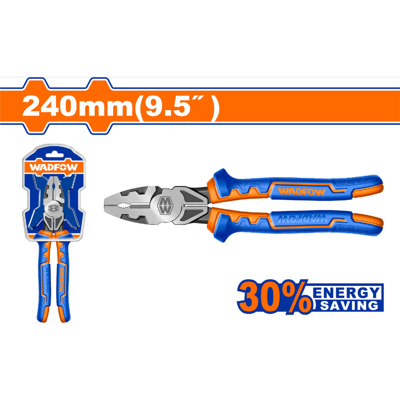 Alicate Combinado de alta palanca 9.5" Ahorro de energía 30% Mango cómodo. Acabado pulido.